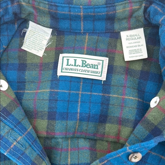 L.L. Bean Chamois Cloth Plaid Long Sleeve Button Up Shirt Thick Cotton Layer - Picture 3 of 6